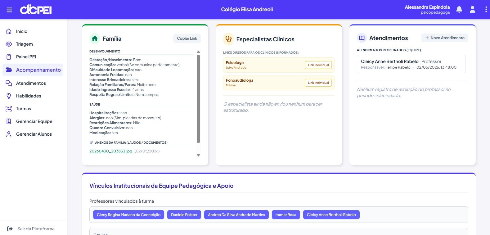 Fluxo de acompanhamento ClicPei